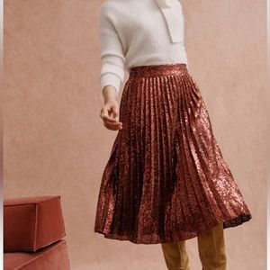 Dino Skirt in Bronze sequin by Sezane